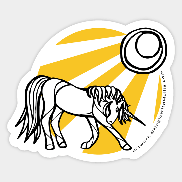 Sunbeam Unicorn — Inktober Unicorn illustration series Sticker by mellierosetest